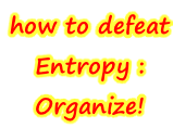 how to defeat Entropy : Organize!